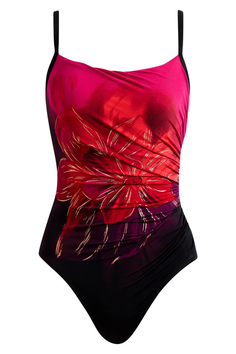 Petali Rosa Starr One-Piece Swimsuit, Alternate, color, BLACK/ MULTI