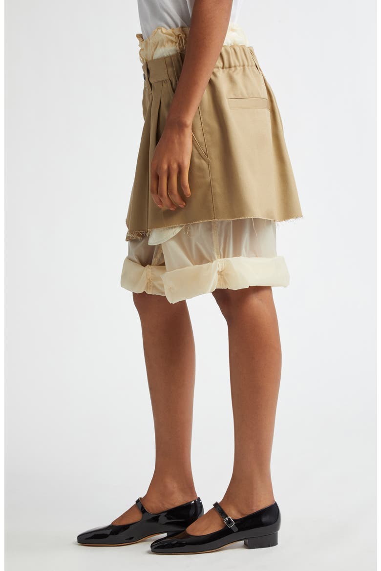 Layered Cuffed Hem Shorts, Alternate, color, CAMEL/ BUTTER