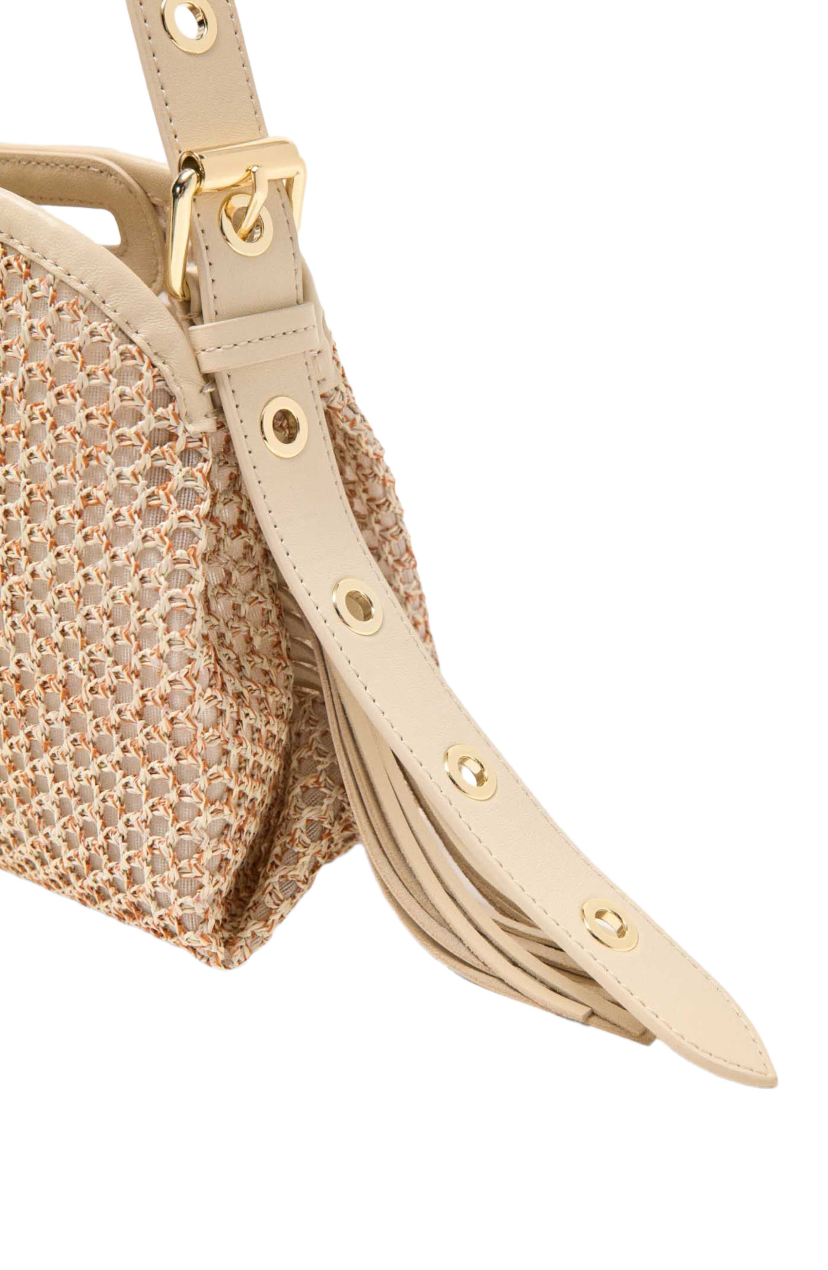 maje Miss M mini net bag, Alternate, color, Nude