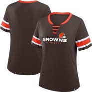 FANATICS Women's Fanatics Brown Cleveland Browns Redzone Draw Play Athena Lace-Up T-Shirt