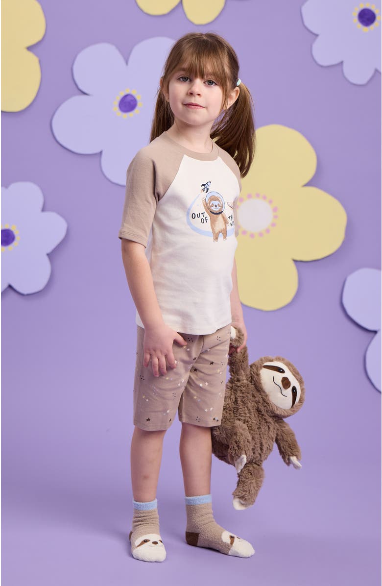 Warmies Sloth Shorties PJ Set, Alternate, color, Sloth