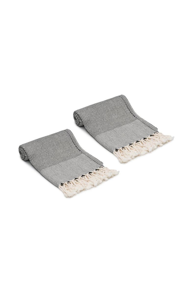 Whisper Weight Turkish Cotton Hand Towels - Set of 2, Main, color, Black