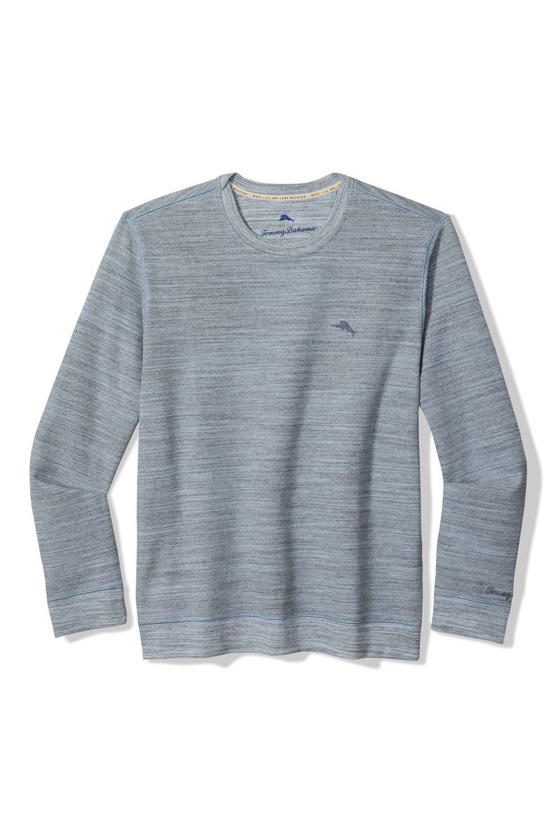 Sandstone Slub Cotton Blend Crewneck Sweatshirt, Main, color, BIG SKY BLUE