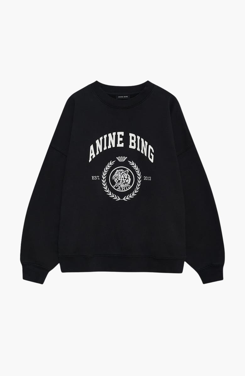 ANINE BING Miles Collegiate Sweatshirt, Alternate, color, Vintage Black