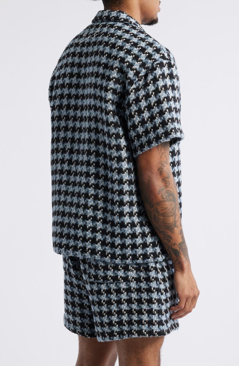 DIET STARTS MONDAY Houndstooth Tweed Camp Shirt, Alternate, color,