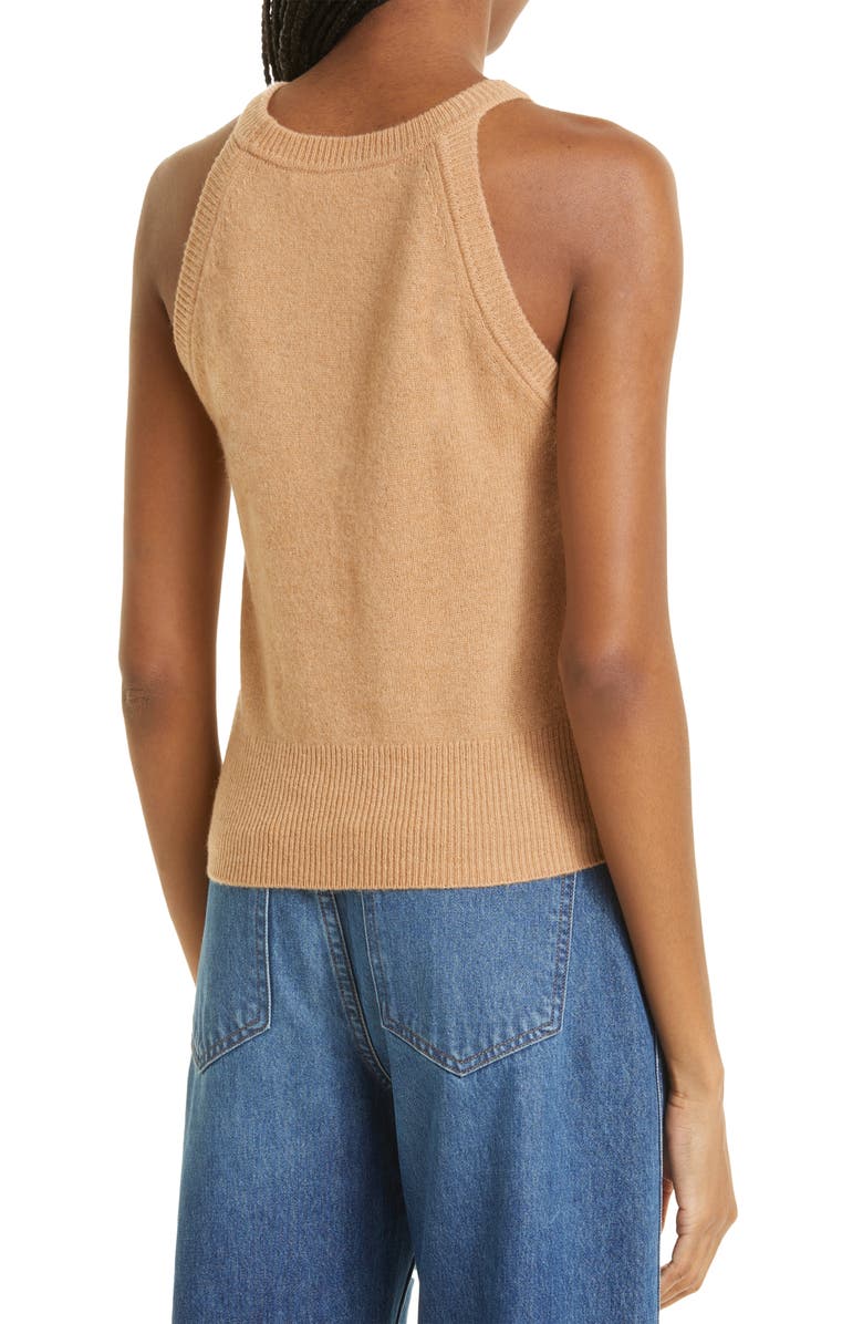 Veronica Beard Myrick Cashmere Sweater Tank, Alternate, color, Camel
