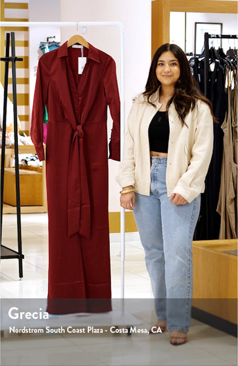 Wrap Waist V-Neck Long Sleeve Jumpsuit, sales video thumbnail