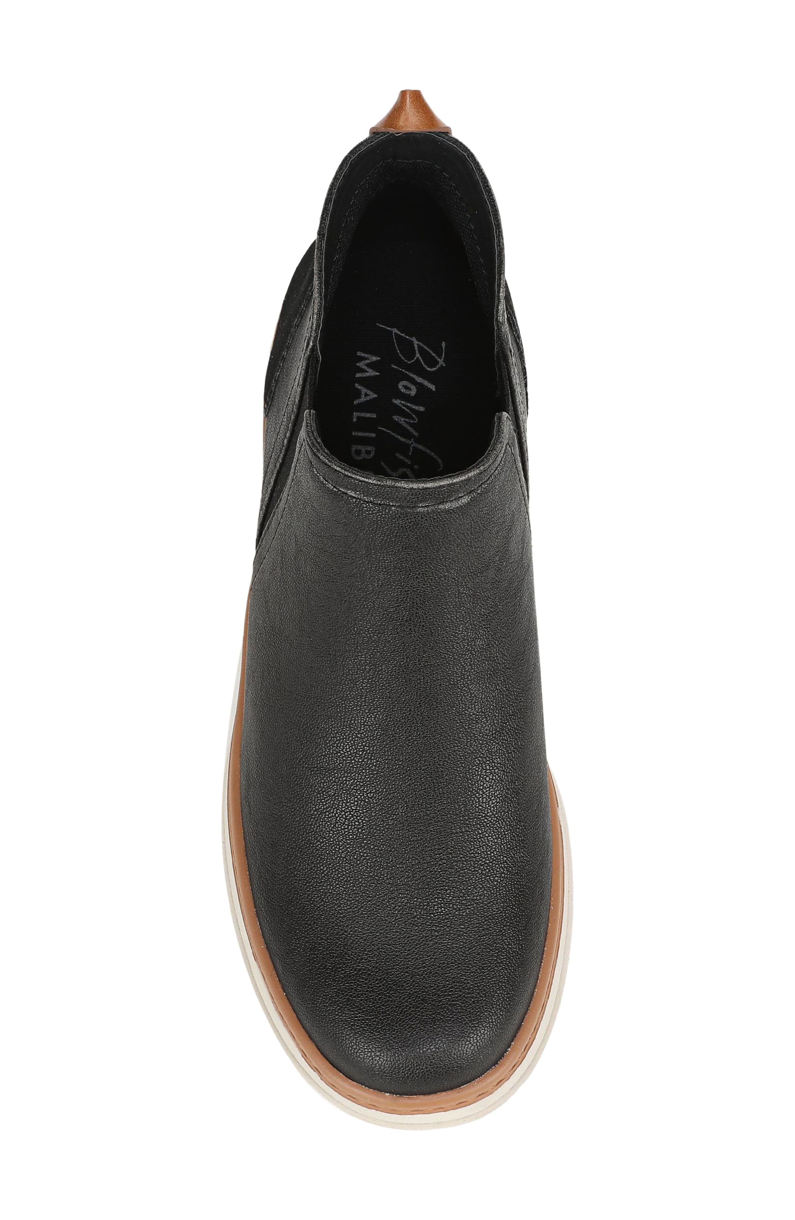 Charming Faux Leather Wedge Sneaker Bootie, Alternate, color, BLACK FAUX LEATHER
