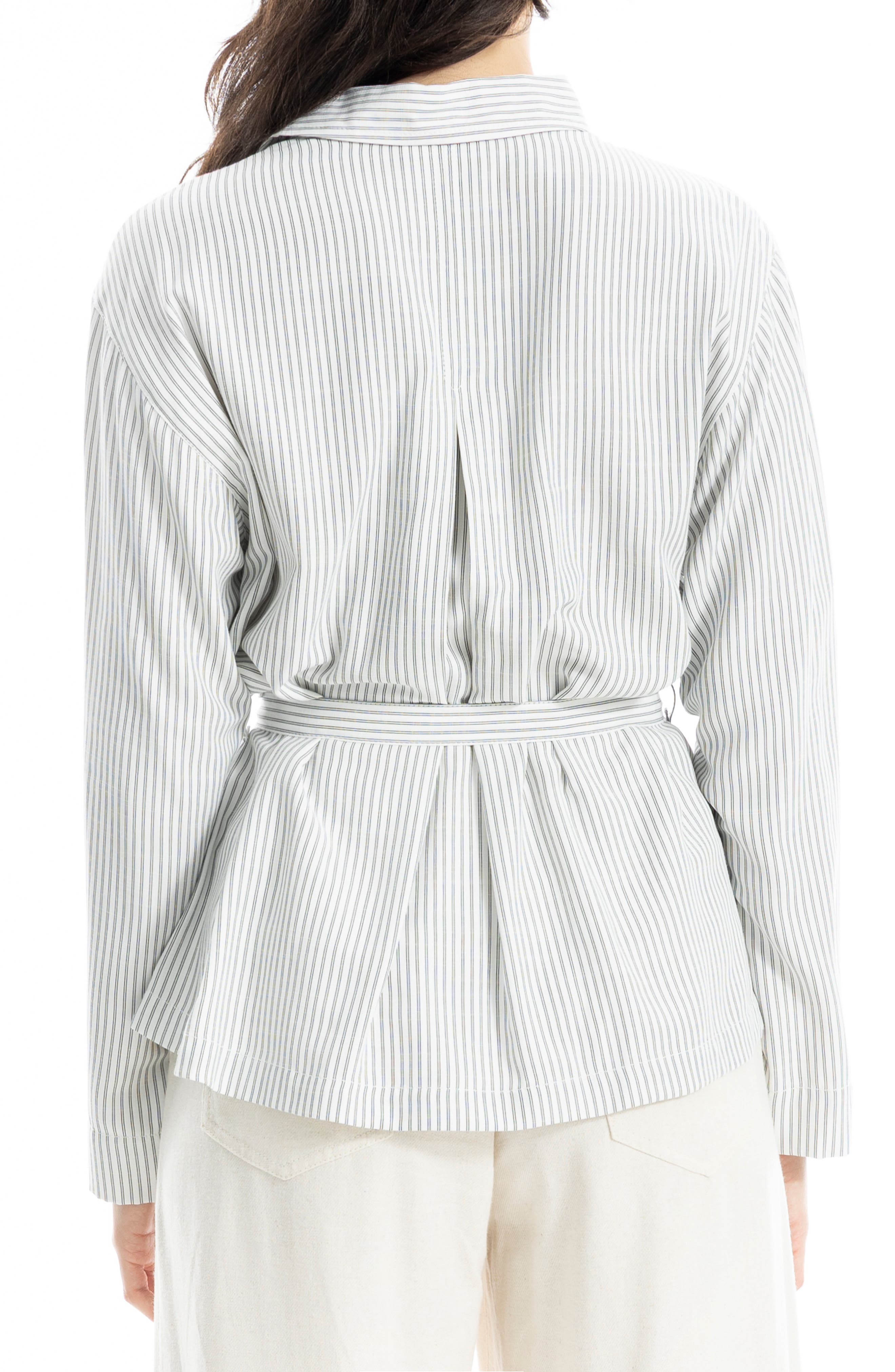 Stripe Belted Button-Up Shirt - image 2