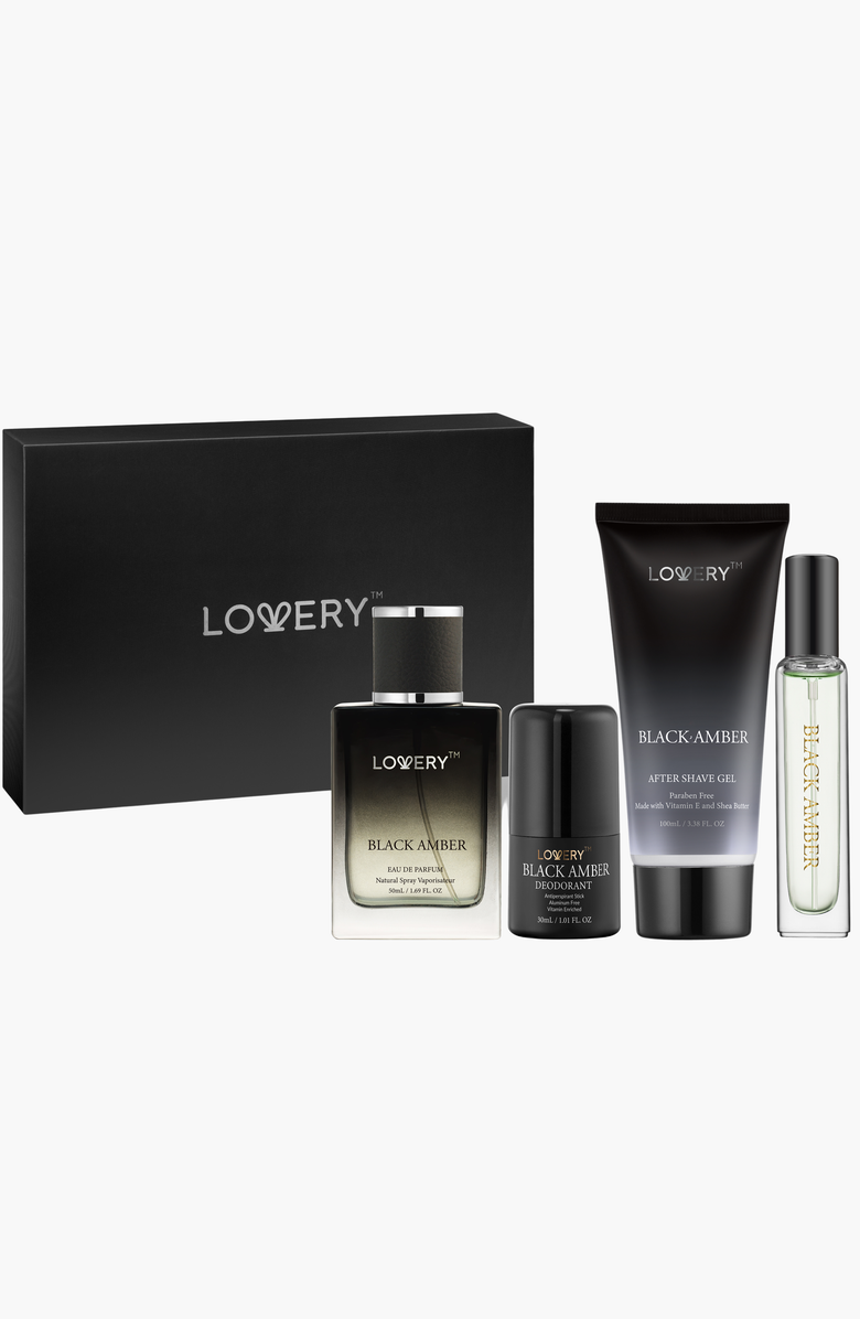 Lovery Black Amber 5-Piece Bath & Body Gift Set, Main, color, Black Amber