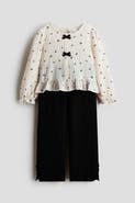 H&M 2-piece Bow-detail Crinkled Set