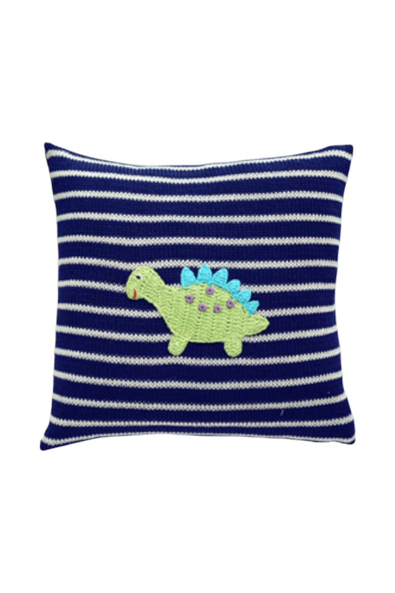 10" Dinosaur Kids Throw  Pillow - Navy, Main, color, Navy