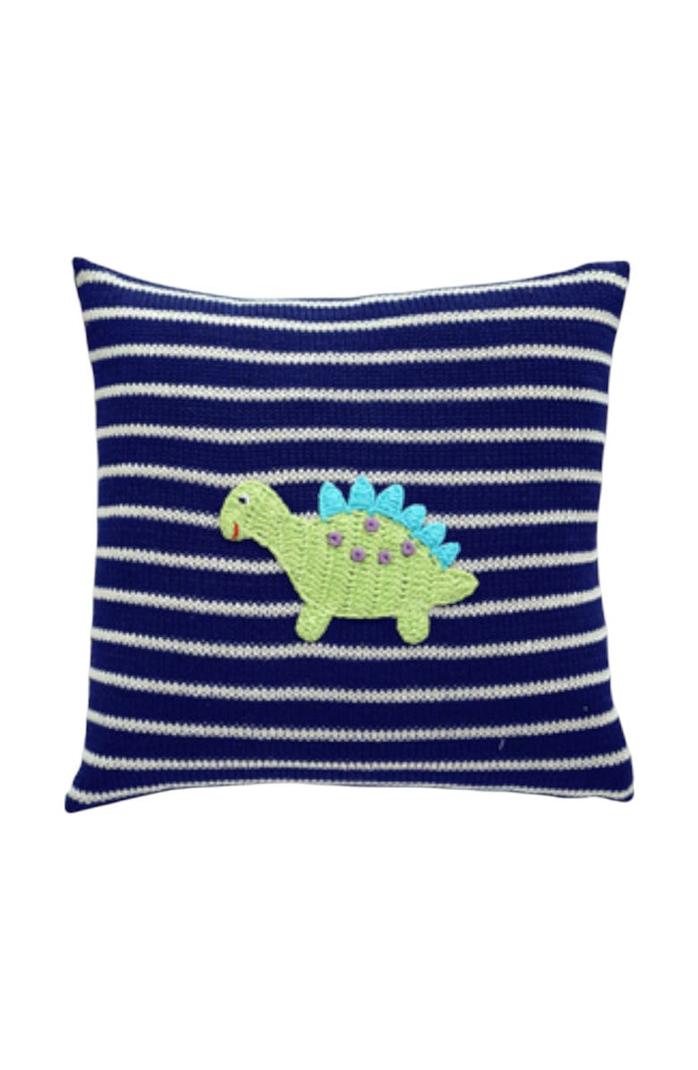 Melange Collection 10" Dinosaur Kids Throw  Pillow - Navy, Main, color, 