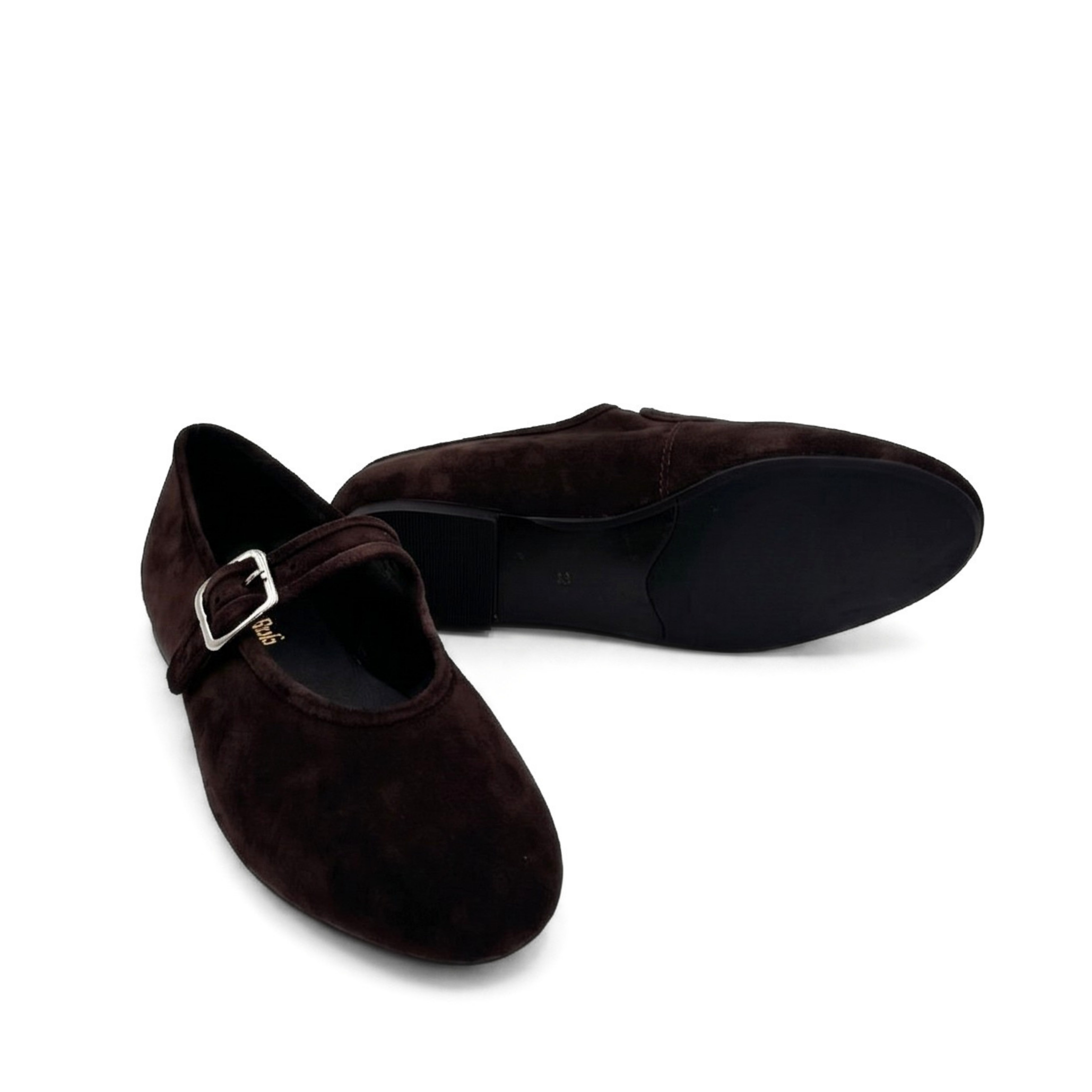 Ashley Suede Mary Jane Flats, Alternate, color, Brown