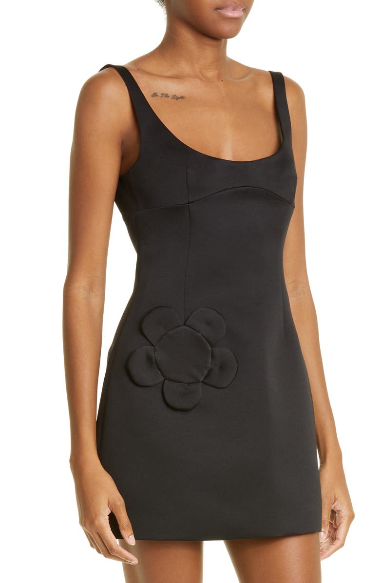 Sandy Liang Symone Floral Appliqué Satin Minidress, Alternate, color, 