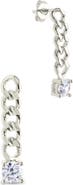 Sterling Forever Phoebe Cubic Zirconia Chain Link Drop Earrings