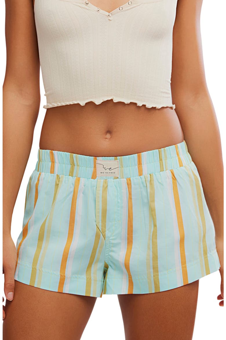Day To Day Mini Boxer Pajama Shorts, Main, color, TURQUOISE COMBO