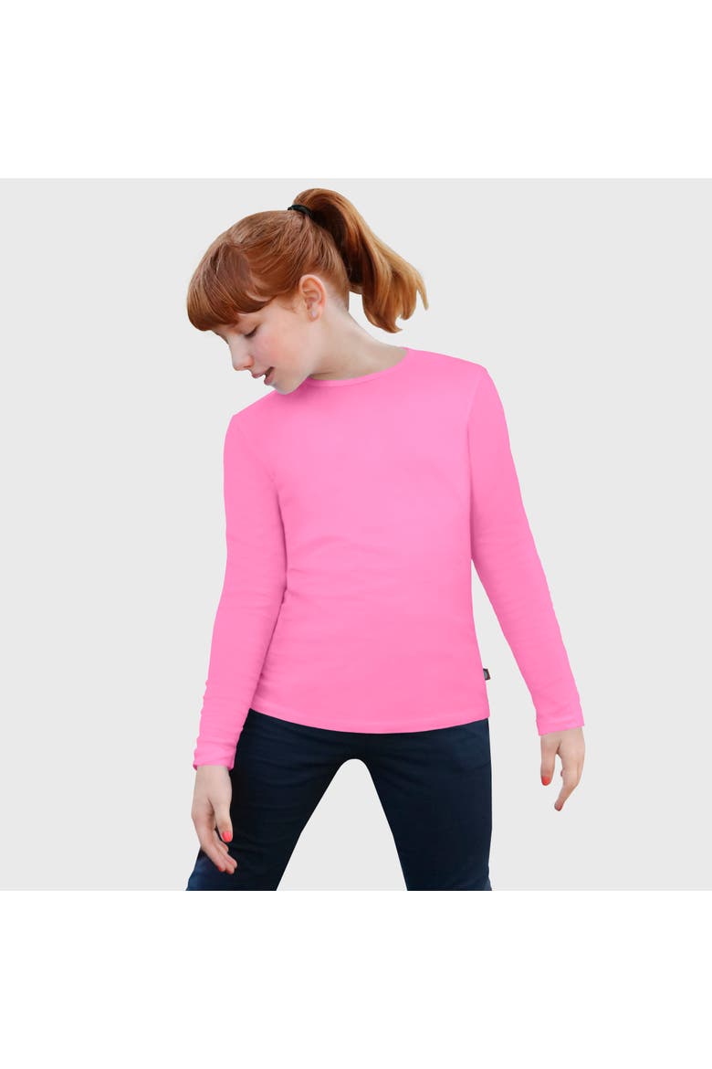 Baby Girls Long Sleeve Soft 100% Cotton Jersey T-Shirt, Main, color, Medium Pink