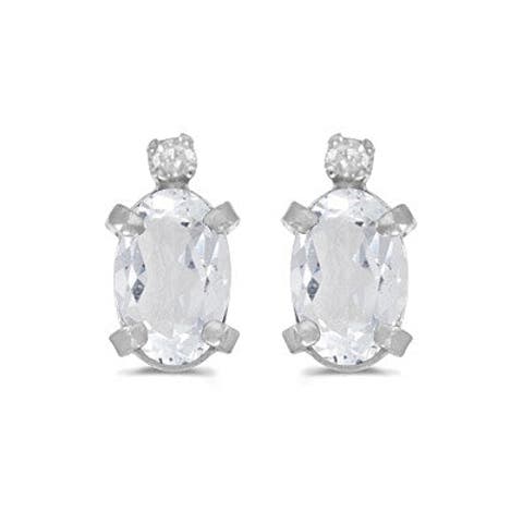 Oval Studs Earrings 14k