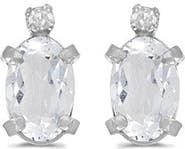 ALLUREZ Oval Studs Earrings 14k