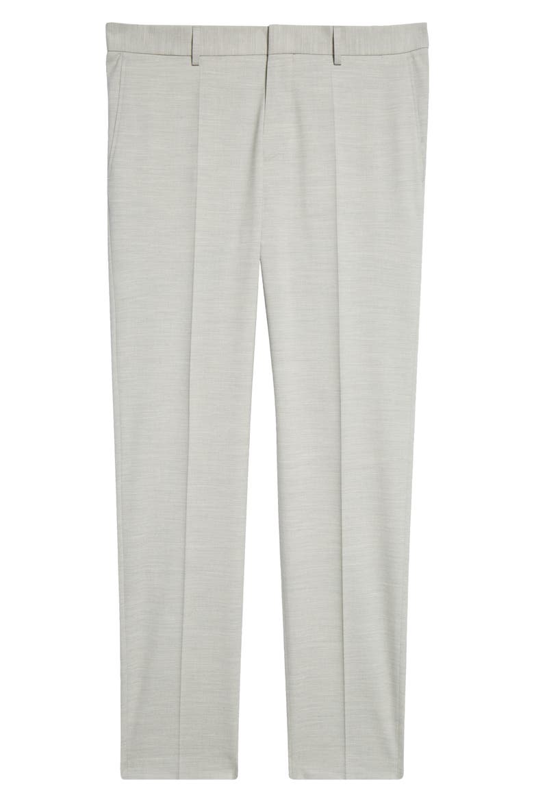 Genius Slim Fit Flat Front Stretch Dress Pants, Main, color, SILVER