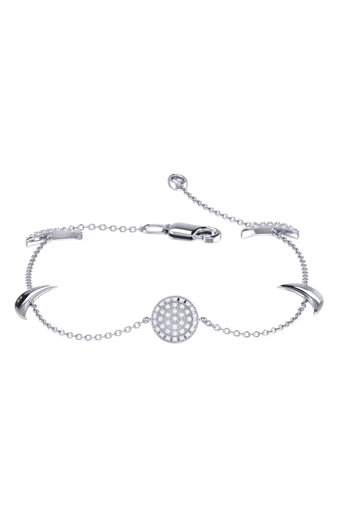 LuvMyJewelry Moonlit Diamond Station Bracelet