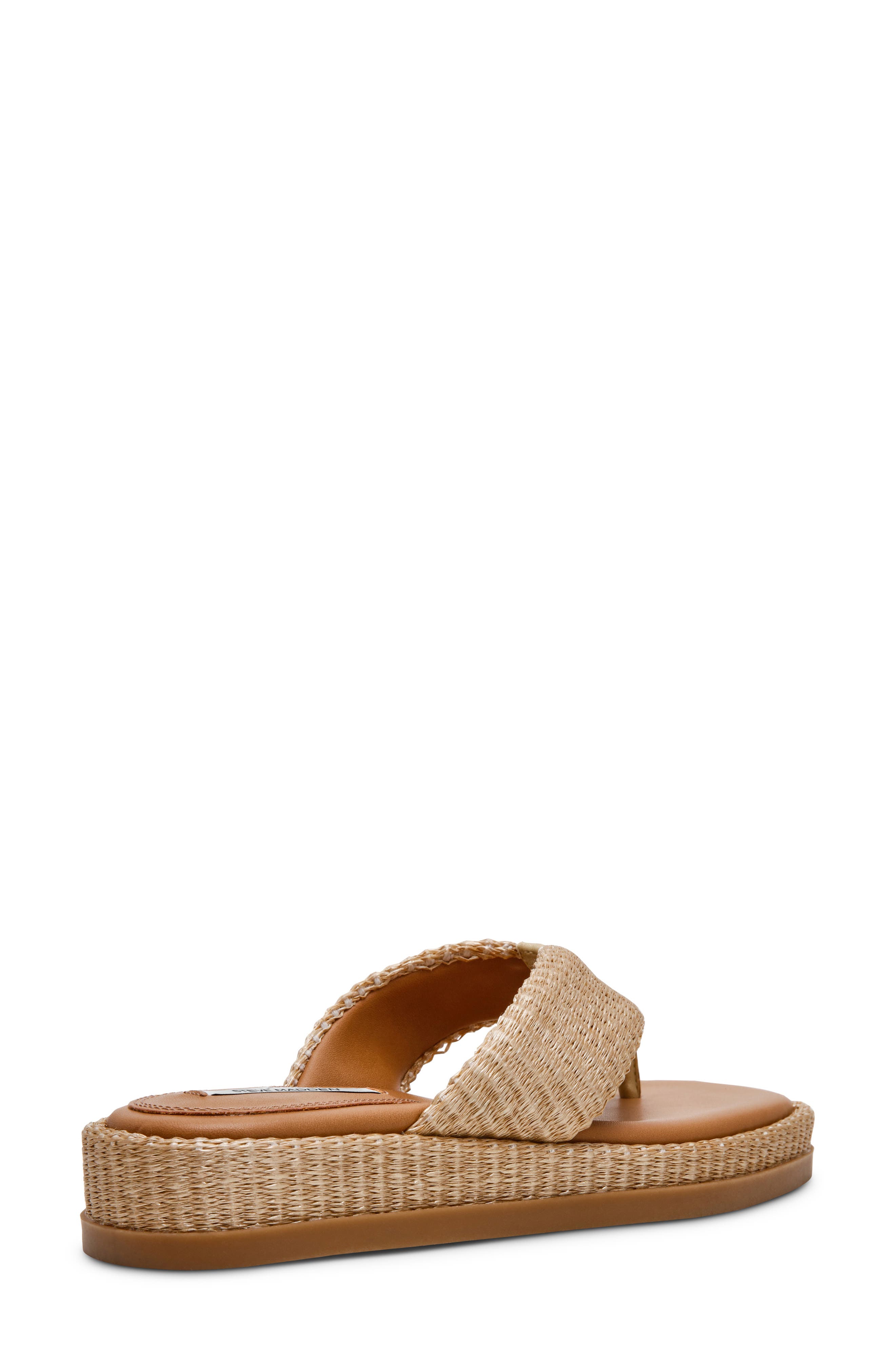 Bella Thong Platform Slide Sandal, Alternate, color, GOLD RAFFIA