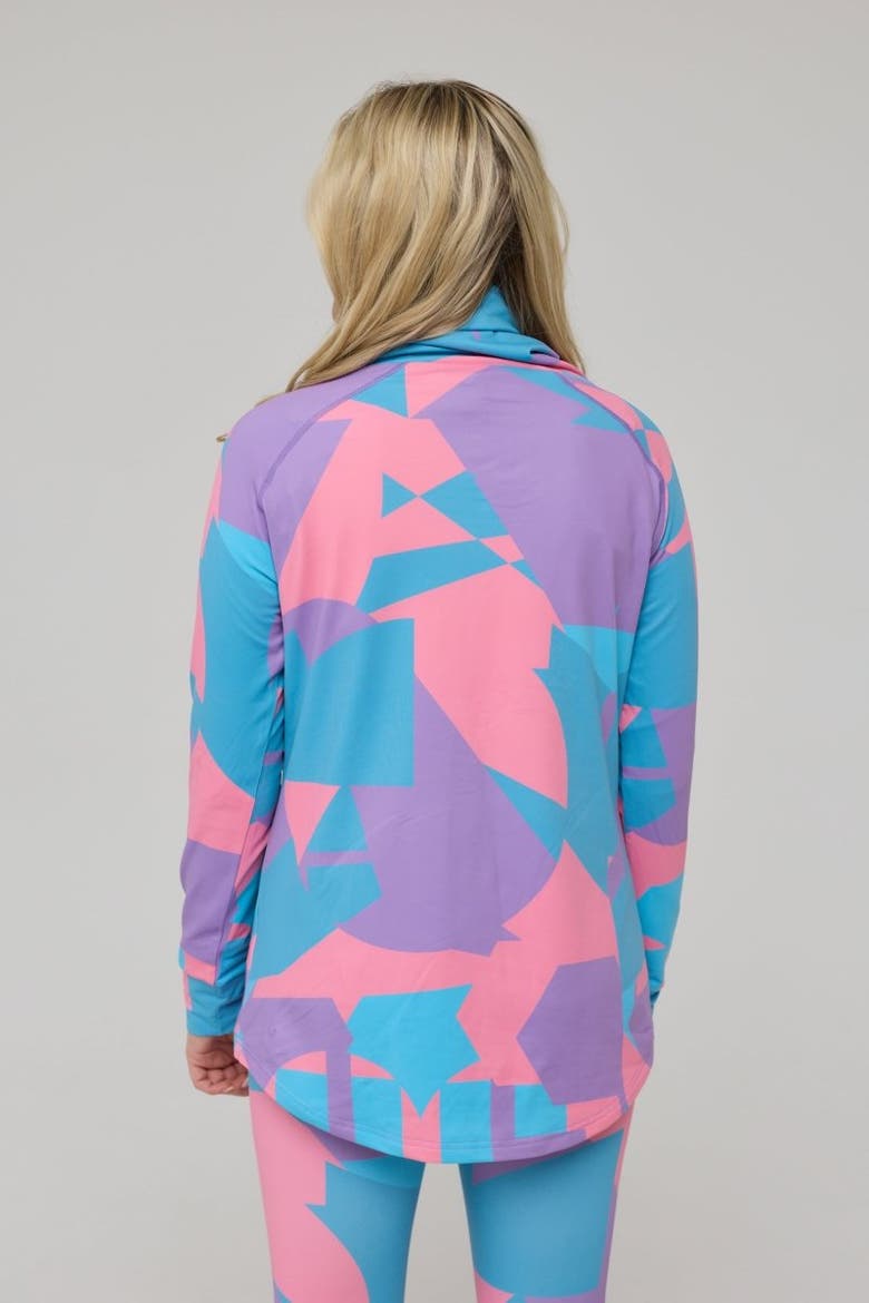High Neck Baselayer Top Del Mar, Alternate, color, Pink, Multicolor