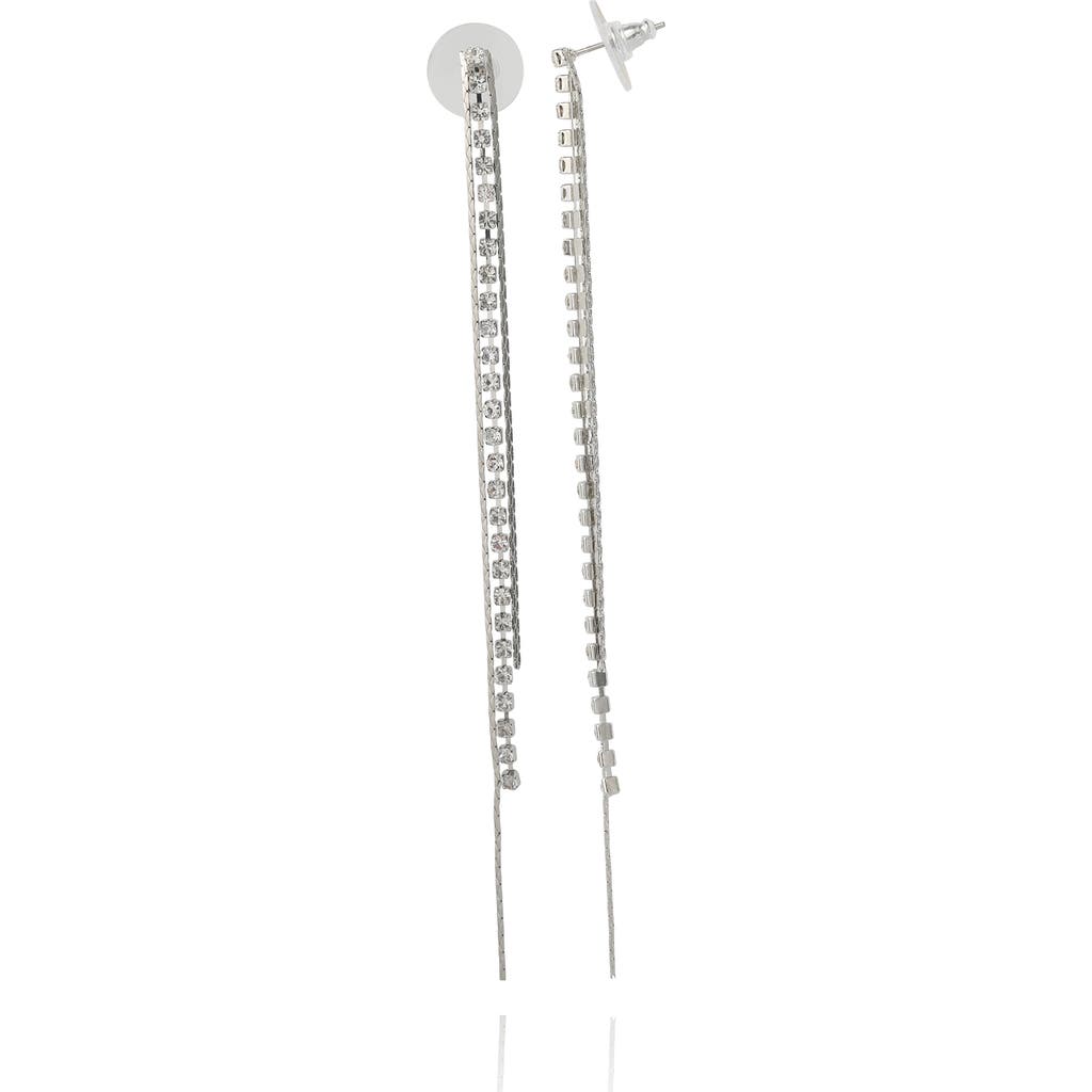 Bcbg Chain Fringe Drop Earrings In Gray