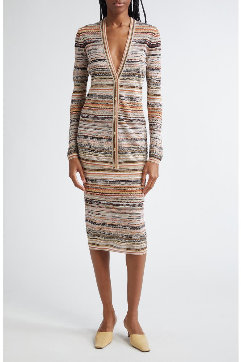 Wave Lamé Knit Skirt, Alternate, color, GOLD/ ORANGE/ PINK/ WHITE