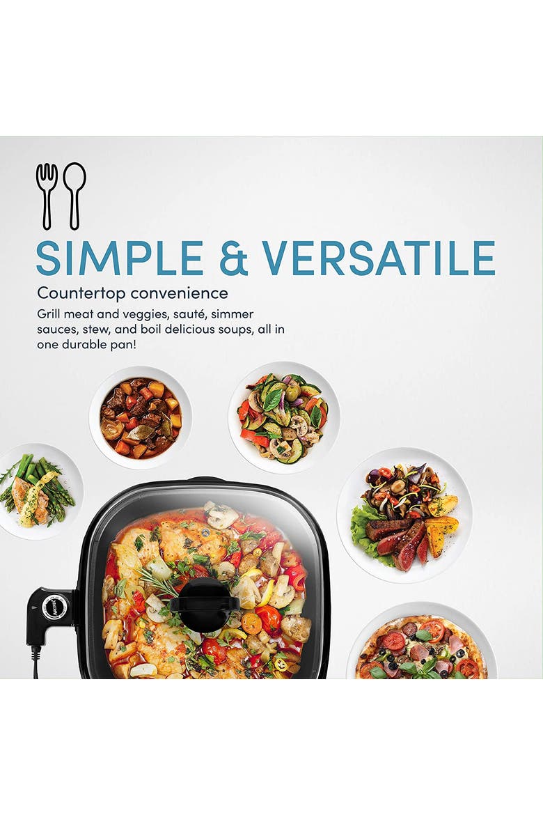 Housewares ASP-218B Grillet 4Qt., Alternate, color, Black