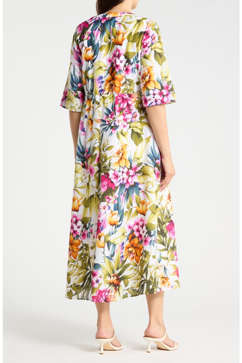 Verde Blooms Cotton & Silk Maxi Dress, Alternate, color, VANILLA ICE