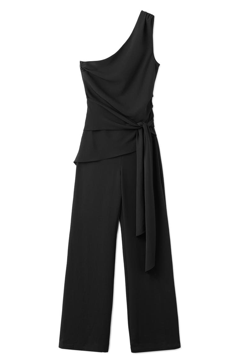 Sleeveless Asymmetric Jumpsuit, Main, color, BLACK
