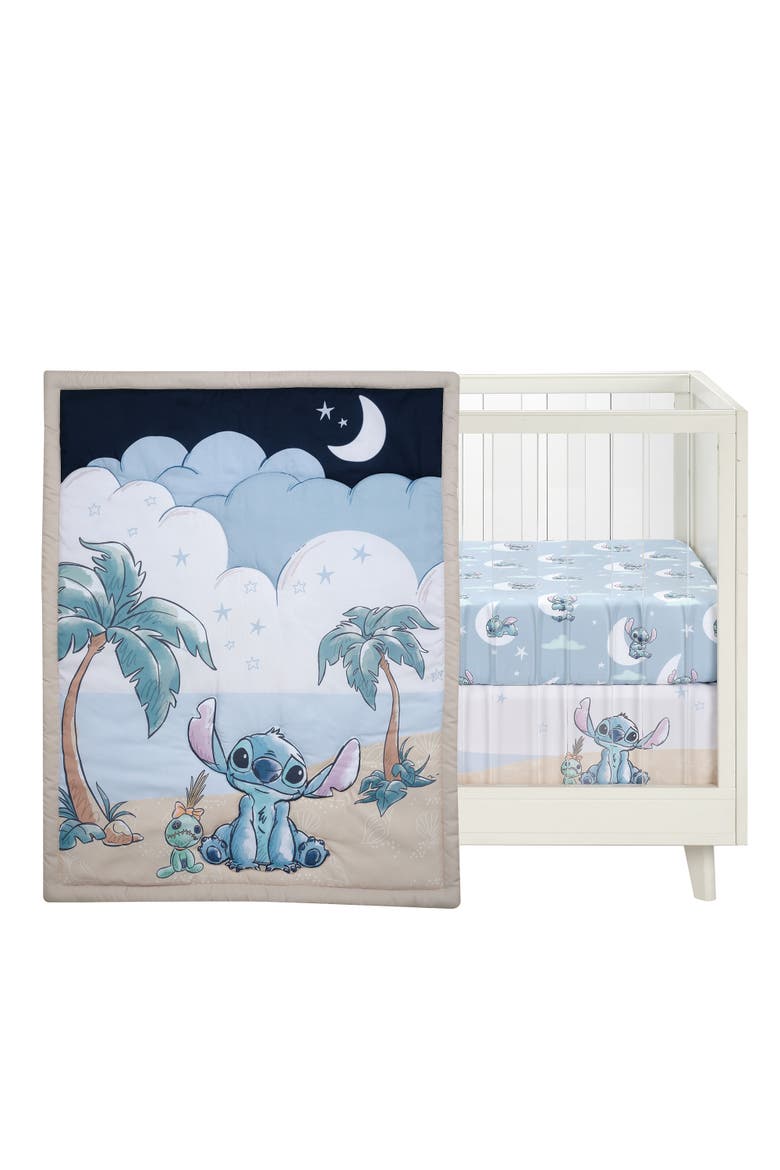 Disney Baby Stitch 3-Piece Nursery Crib Bedding Set, Main, color, Blue