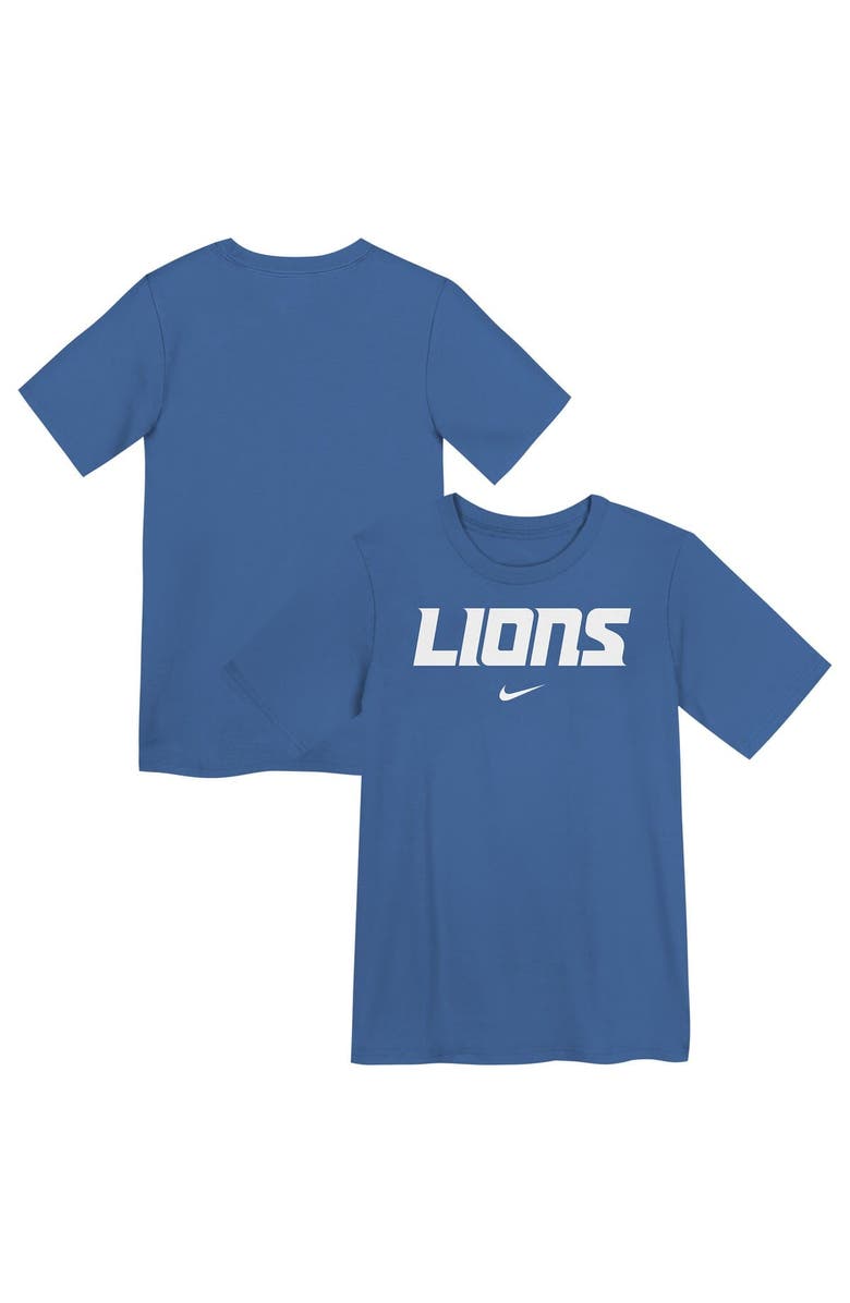 Nike Preschool Nike Blue Detroit Lions Wordmark T-Shirt, Main, color, 