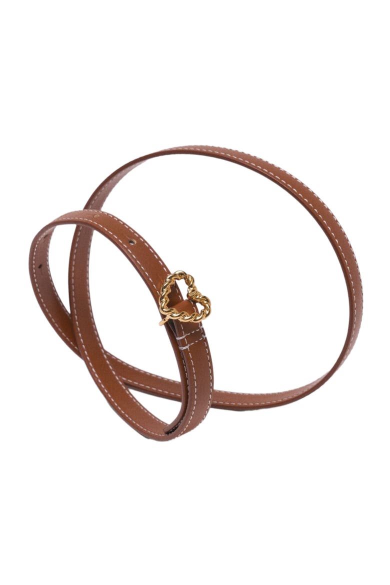 Slim heart belt, Alternate, color, Camel