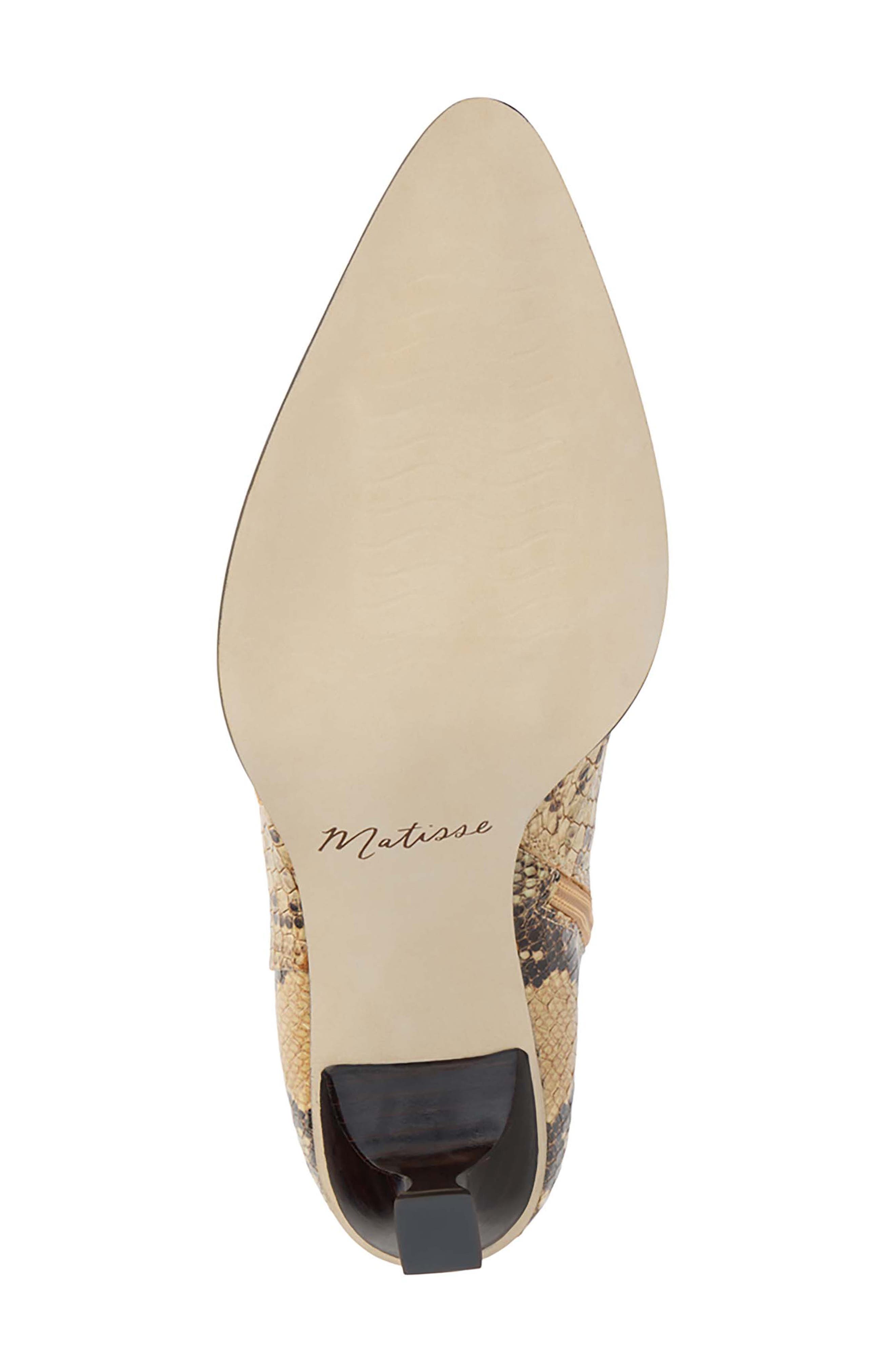 Matisse Gabbie Pointed Toe Bootie, Alternate, color, Tan Snake