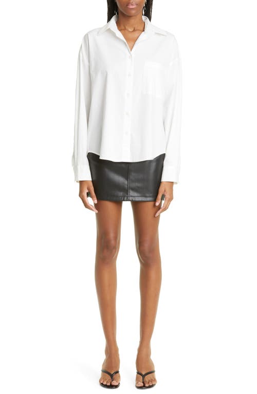 Pistola Sloane Colorblock High-low Stretch Cotton Shirt In Le Blanc