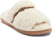 R.G. Barry Open Toe Faux Shearling Slide Slipper