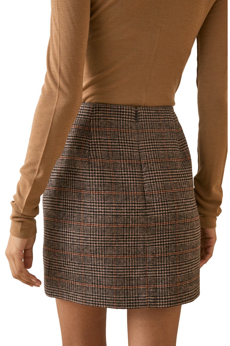 Heritage Check Pelmet Skirt, Alternate, color, DARK BROWN