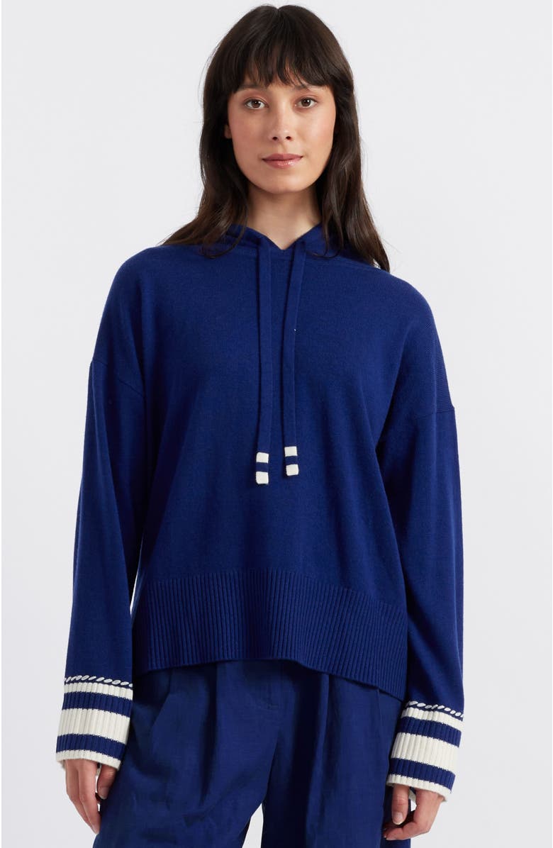 Chinti & Parker Ahoy! Wool Cashmere Hoodie Sweatshirt, Main, color, 