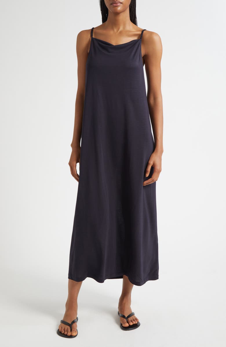 COS Strappy Cotton Jersey Midi Dress, Main, color, Blue Dark