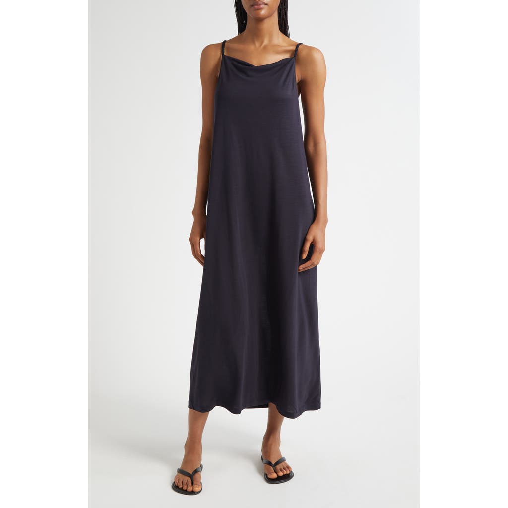 Cos Strappy Cotton Jersey Midi Dress In Blue