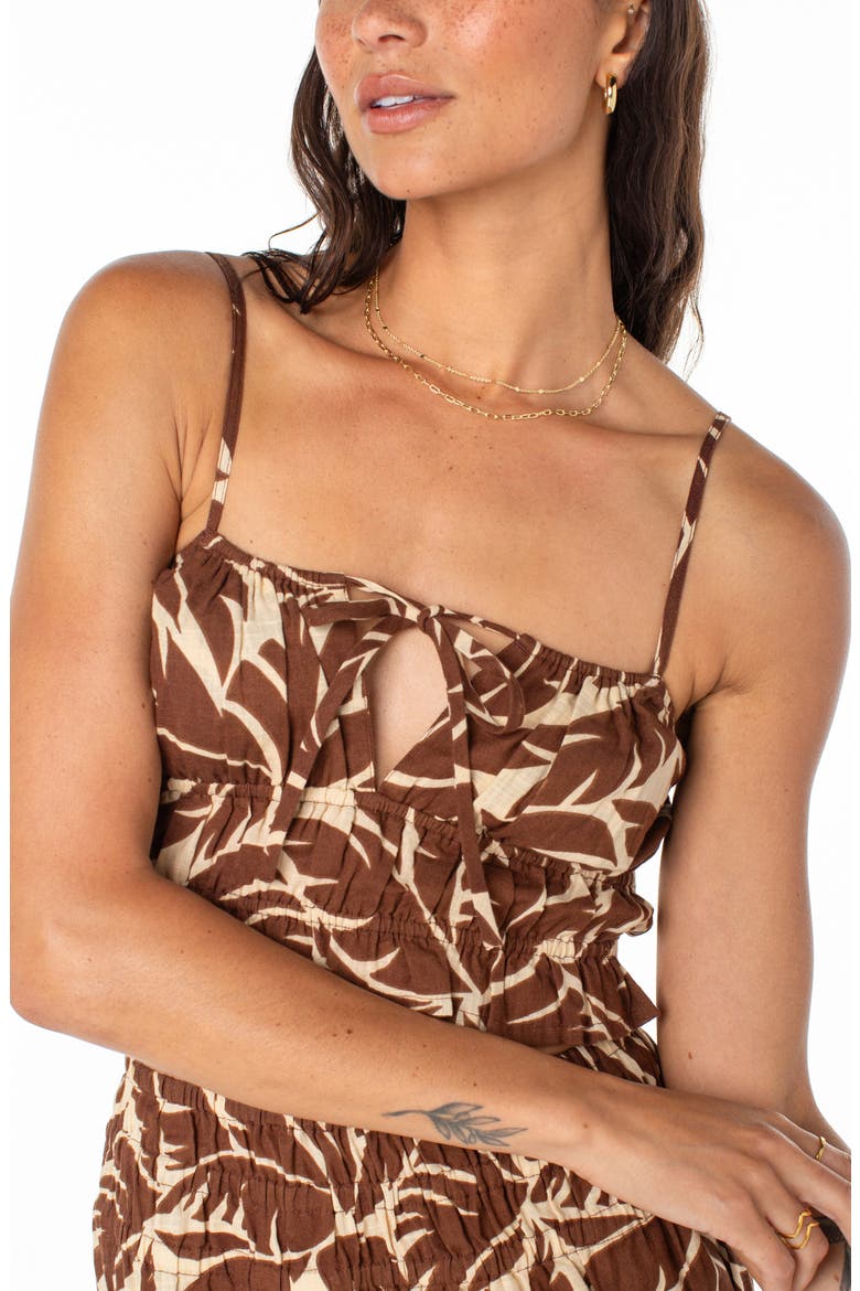 Sunset Mist II Shirred Crop Camisole, Alternate, color, PARCHMENT/ BROWN