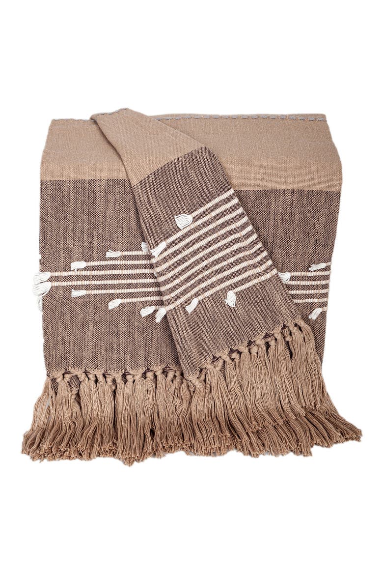Adonia Fringe Throw Blanket, Main, color, COFFEE