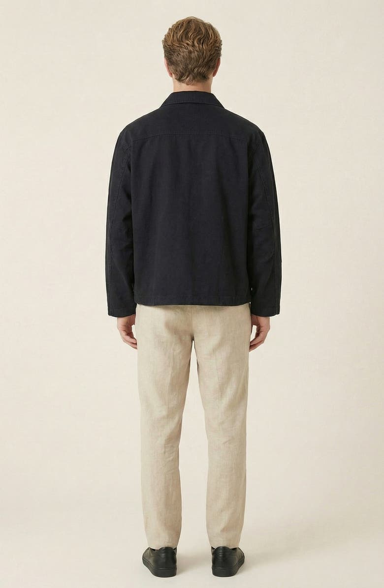 Modenaire Embroidered Contrast Trim Zip Front Jacket, Alternate, color, Black