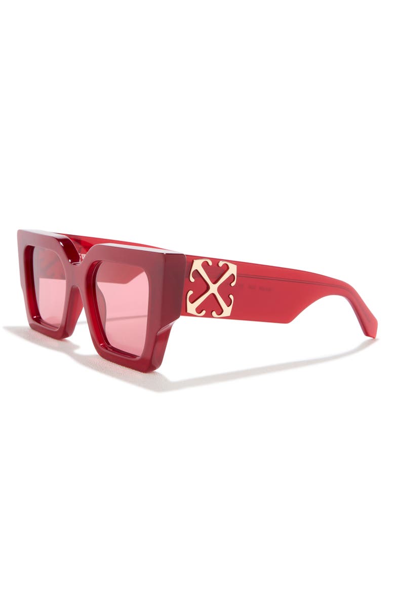 Off-White Catalina 55mm Square Sunglasses, Alternate, color, Burgundy Burgundy
