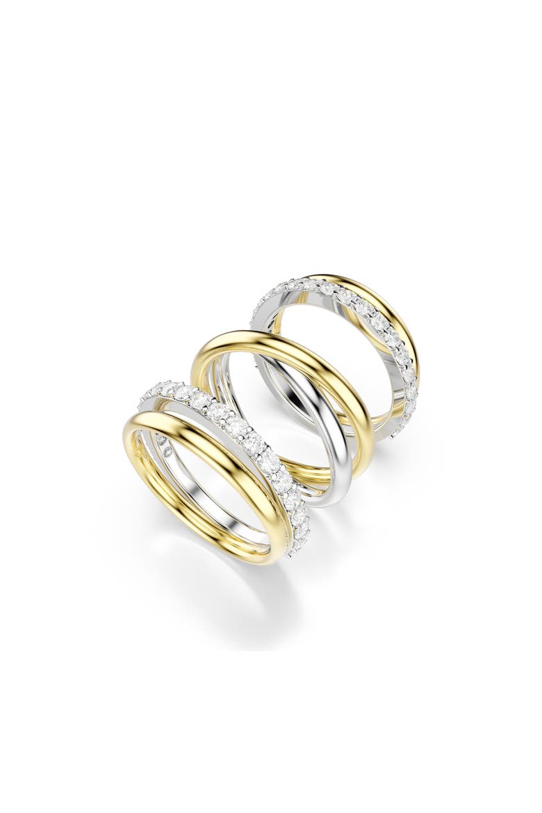 Hyperbola Set of 3 Stackable Rings, Alternate, color, GOLD/ SILVER