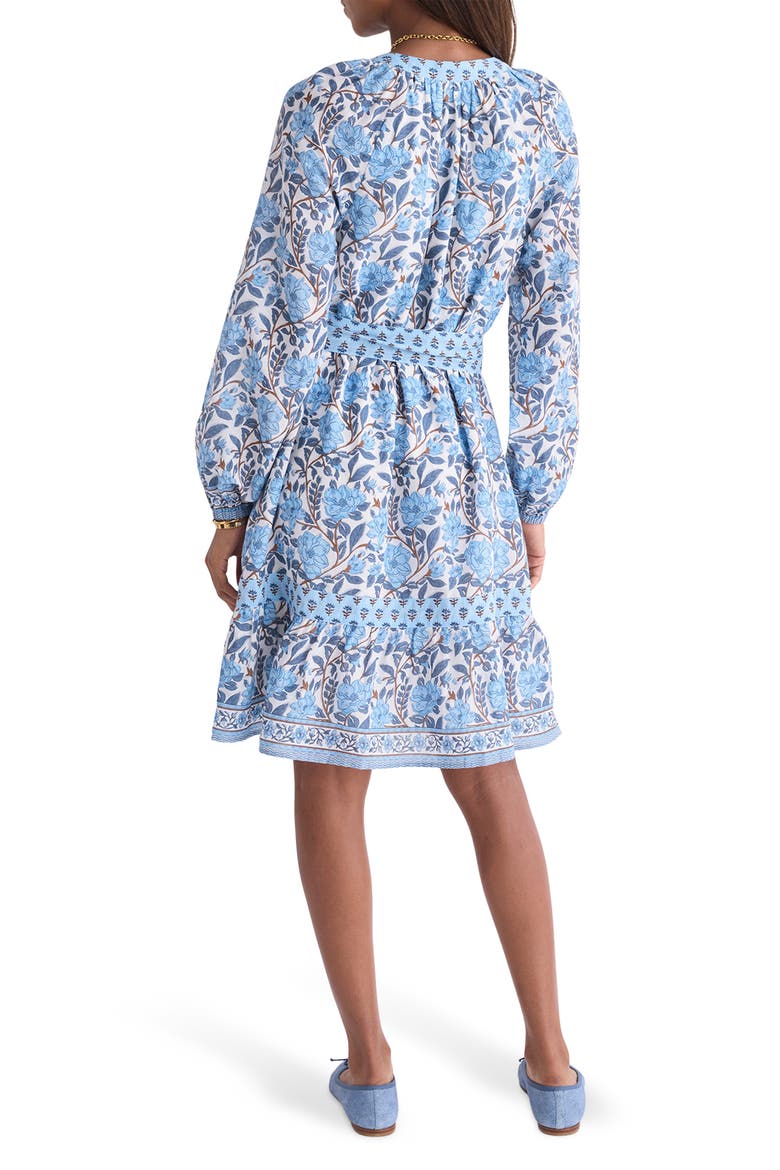 Print Tie Waist Long Sleeve Dress, Alternate, color, MAGNOLIA MARSH