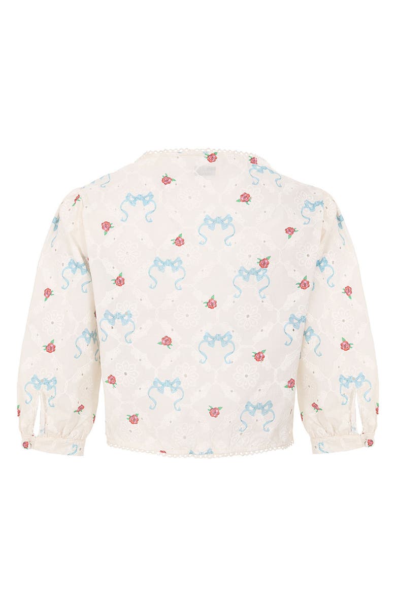 Agua Bendita Cherish Salen Tie Front Crop Top, Alternate, color, White